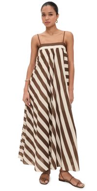 Zimmermann Daylight Stripe Maxi Dress Choc/Cream Stripe 2