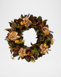Hydrangea & Magnolia Leaf 30" Wreath
