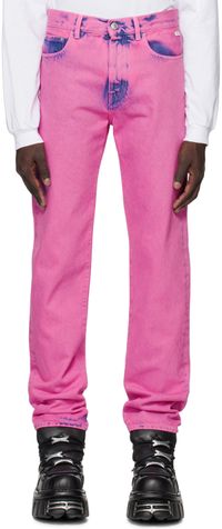GCDS Pink Straight Fit Jeans