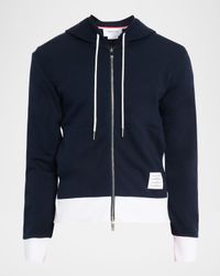 Men's Cotton 4-Bar Stripe Full-Zip Hoodie
