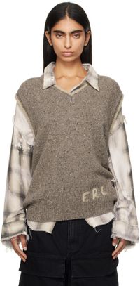 ERL Gray 'ERL' Knit Vest