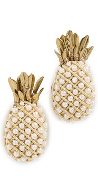 Deepa Gurnani Pineapple Earrings Gold One Size
