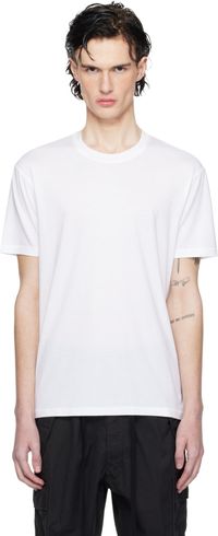 TOM FORD T-shirt blanc en lyocell et coton à col ras du cou