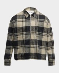 Men's Plaid Zip Overshirt