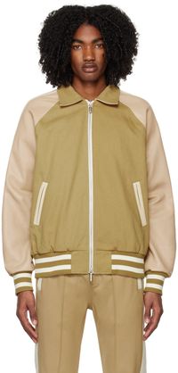 Rhude Beige Paneled Bomber Jacket