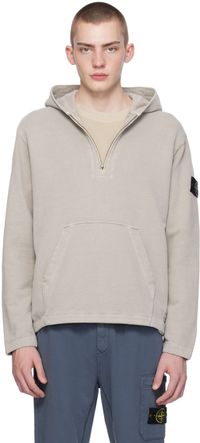 Stone Island Taupe Patch Hoodie