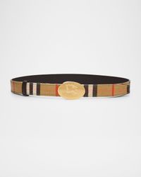 Knight Stamp Reversible Leather and Cotton Belt