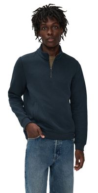 Marine Layer Corbet Quilted Quarter Zip Navy L
