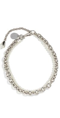 Simone Rocha Pearl & Chain Necklace with Encased Pearl Pearl/Rhodium One Size