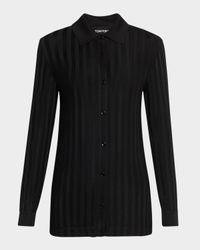 Ribbed Collared Long Cardigan