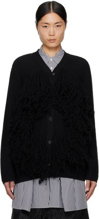 Comme des Garçons Homme Plus Black Fringe Cardigan