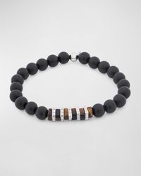 Men's Tiger's Eye Beaded Bracelet, M