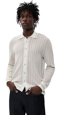 rag & bone Harvey Rib Shirt Ivory S