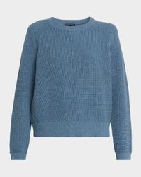 Crewneck Cotton-Cashmere Thermal Knit Top