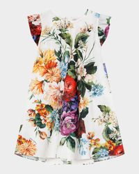 Girl's Multicolor Floral-Print A-Line Dress, Size 8-14