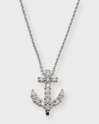 Anchor Tiny Treasure Necklace in White Gold