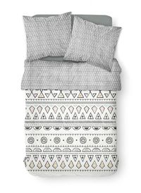 Today Linge De Maison - Parure de lit imprimé en coton - Taille 260x240 cm - Blanc