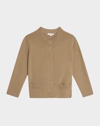 Wool and Cashmere Shrunken Snap Cardigan