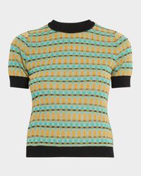 Leo Abstract Short Sleeve Sweater