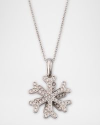 Estate MarinaB 18K White Gold Diamond Snowflake Necklace