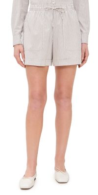 Splendid Splendid x Cella Jane Poplin Stripe Shorts Wood/White XL