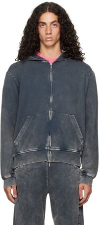 Omar Afridi Gray Shabby Full Zipped Hoodie