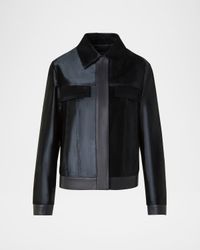 Gemini Calf Shearling and Leather Trucker Jacket