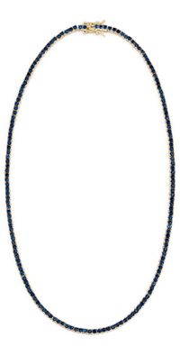 Alexa Leigh Navy Crystal Tennis Necklace Yellow Gold One Size