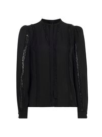 Women's Gardena Silk Blouse - Black - Size Medium