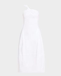Araceli Draped Asymmetric Midi Dress