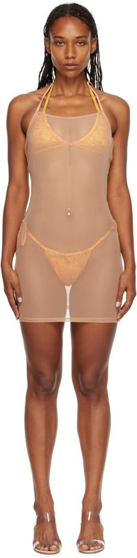BINYA Robe courte beige exclusive à SSENSE