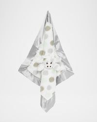 Little Giraffe Dotted Plush Baby Blanky, Silver