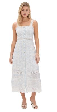 LoveShackFancy Judalon Dress Blue Cove 10