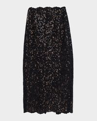 Marielle Sequined Floral Lace Maxi Skirt