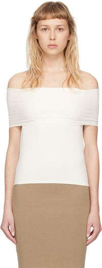Quira SSENSE Exclusive Off-White Foldover Neck Blouse