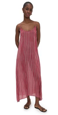 Natalie Martin Collection Heather Maxi Dress Petite Stripe Rhubarb XS