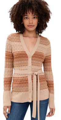 Ramy Brook Michelle Cardigan Coffee Cable XXS