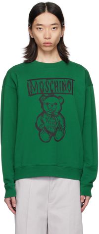 Moschino Green Teddy Bear Sweatshirt