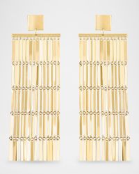 Laser-Cut Rectangle Chandelier Earrings in 14K Gold