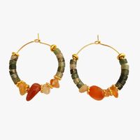 Ginandger - Boucles d'oreilles cornaline - Taille Unique - Bleu