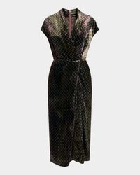 Dilian Silk Wrap Midi Dress