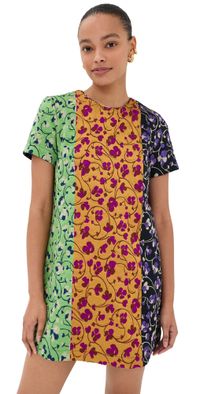 La DoubleJ Mini Swing Dress Honeysuckle Tricolor Jacquard XS