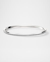 18K White Gold Barre Pave Diamond Bangle Bracelet