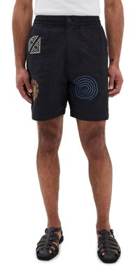 Wax London Doodle Embroidery Kurt Shorts Navy/Multi 38