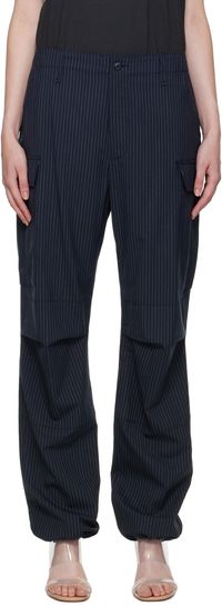 rag & bone Navy & White Sands Trousers