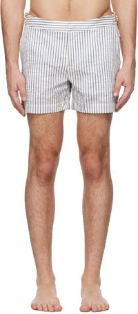 Orlebar Brown White & Navy Setter Swim Shorts