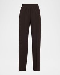 Straight-Leg Gabardine Pull-On Pants