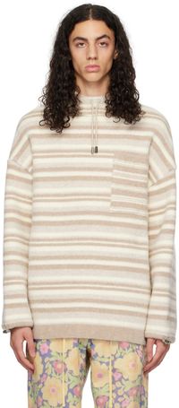 JACQUEMUS Brown & Off-White 'La Maille Carozzu' Hoodie