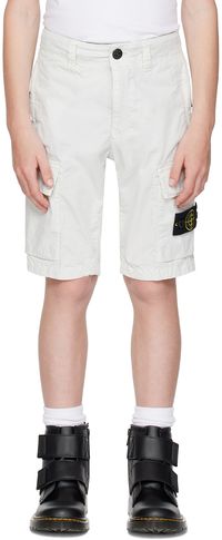 Stone Island Junior Kids Gray Garment-Dyed Shorts