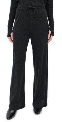 Enza Costa Cashmere Jersey Easy Drawcord Pants Charcoal L